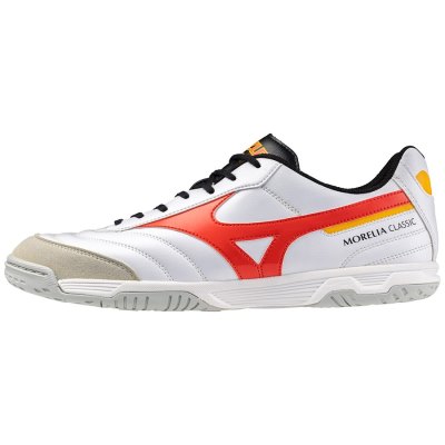 Zapatillas de Fútbol Sala Mizuno Morelia Sala Classic IN Hombre - Blancos / Rojos / Naranjas - Chil